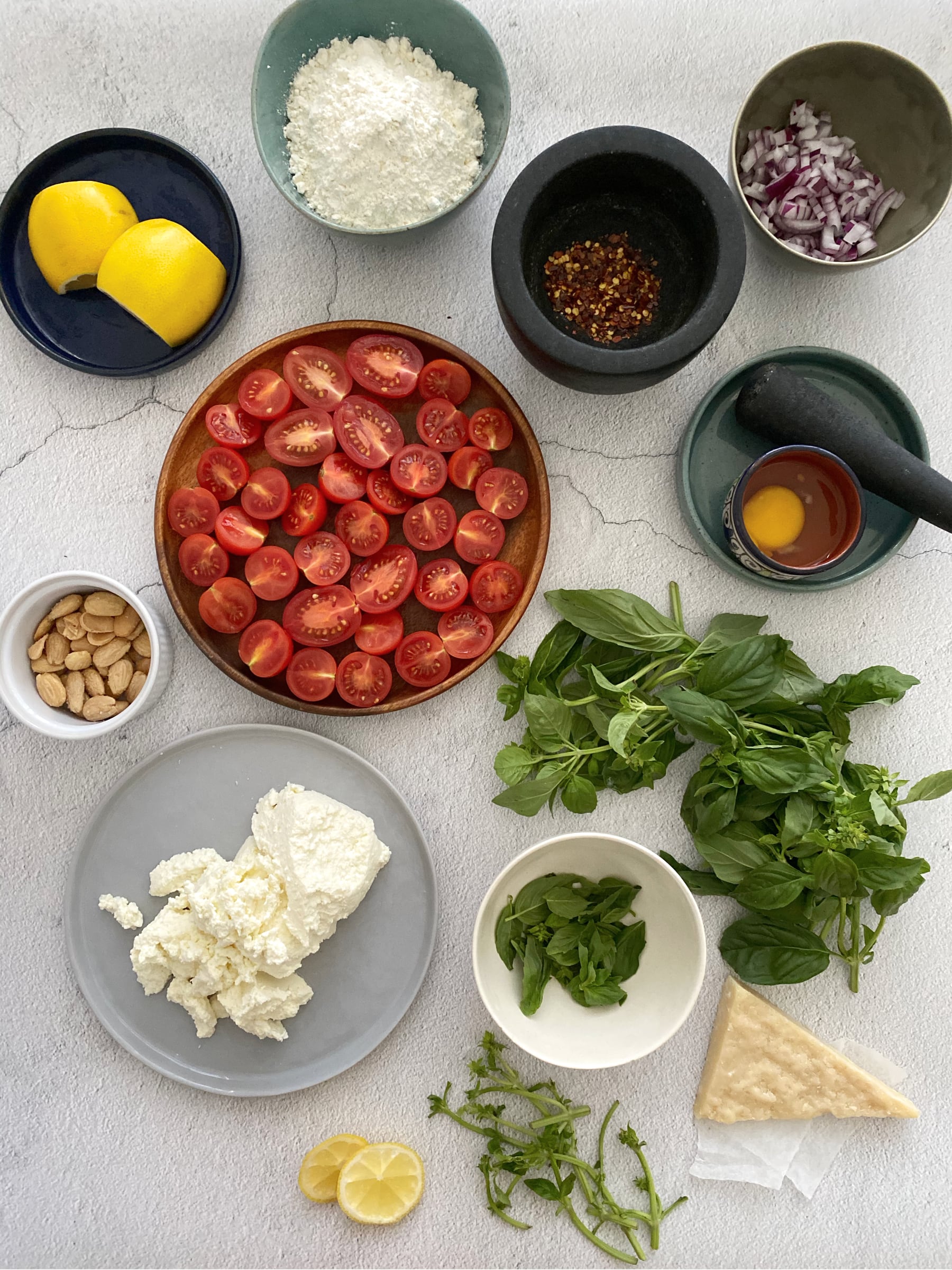 Ingredients for ricotta gnocchi